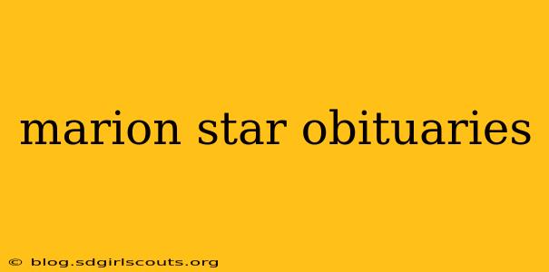 marion star obituaries