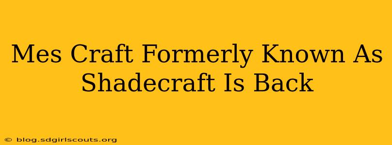 Mes Craft Formerly Known As Shadecraft Is Back
