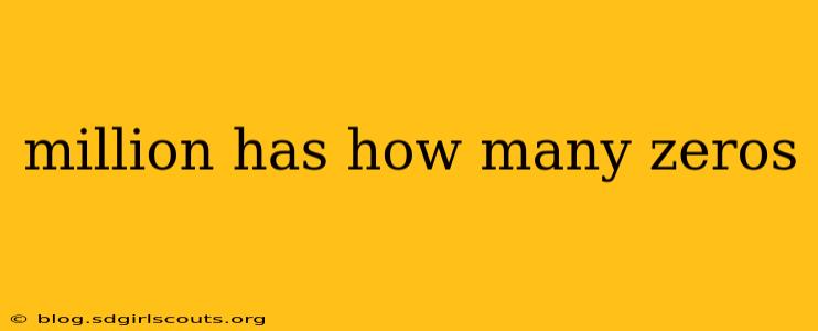 million has how many zeros