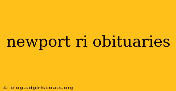 newport ri obituaries