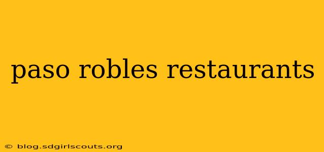paso robles restaurants