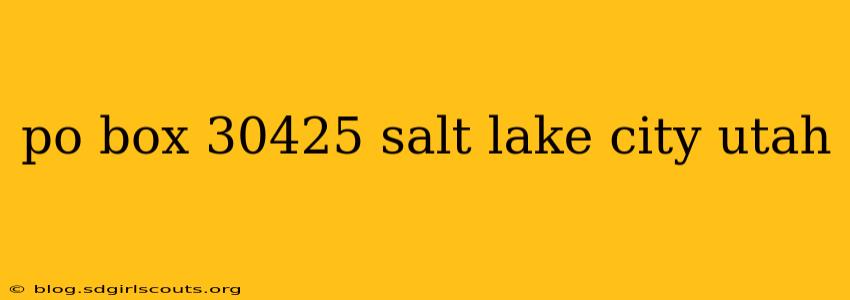 po box 30425 salt lake city utah
