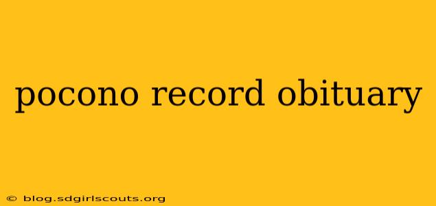 pocono record obituary