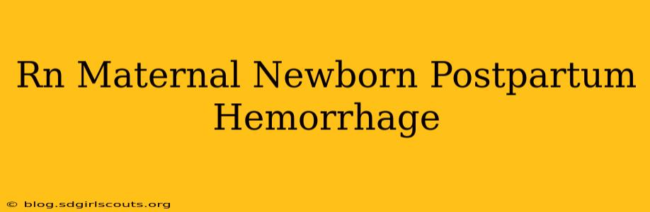 Rn Maternal Newborn Postpartum Hemorrhage