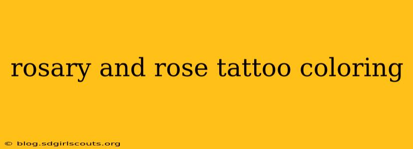 rosary and rose tattoo coloring