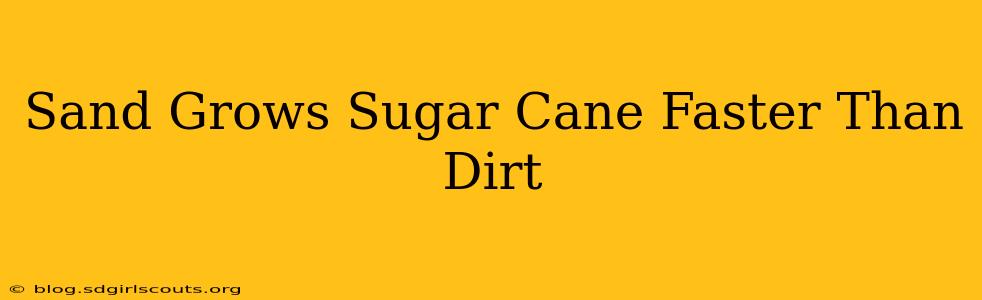 Sand Grows Sugar Cane Faster Than Dirt