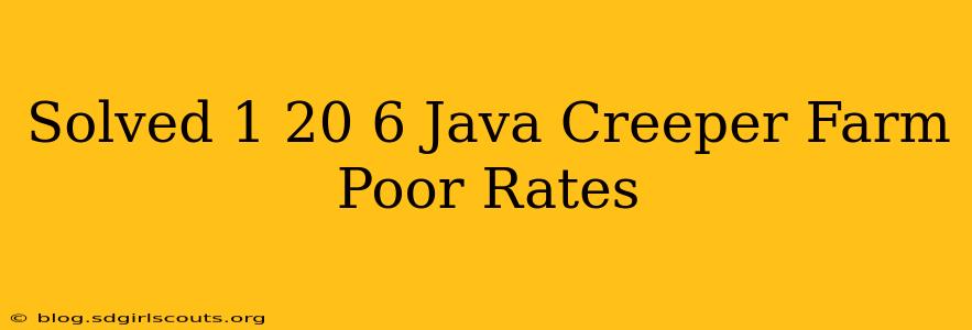 Solved 1 20 6 Java Creeper Farm Poor Rates
