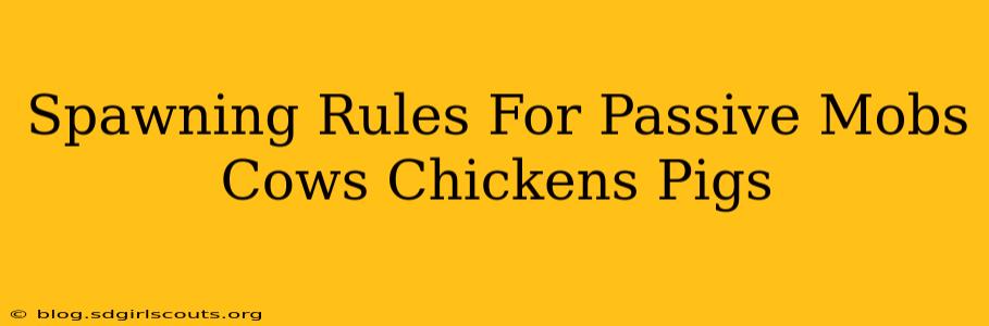 Spawning Rules For Passive Mobs Cows Chickens Pigs