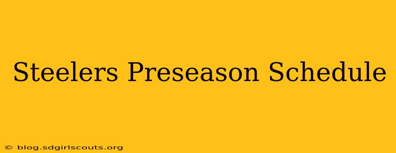 Steelers Preseason Schedule