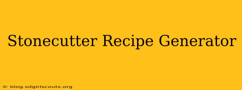 Stonecutter Recipe Generator