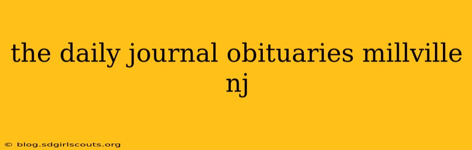 the daily journal obituaries millville nj