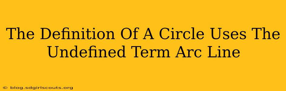 The Definition Of A Circle Uses The Undefined Term Arc Line