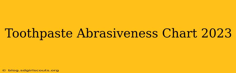 Toothpaste Abrasiveness Chart 2023