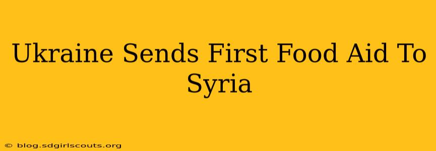 Ukraine Sends First Food Aid To Syria