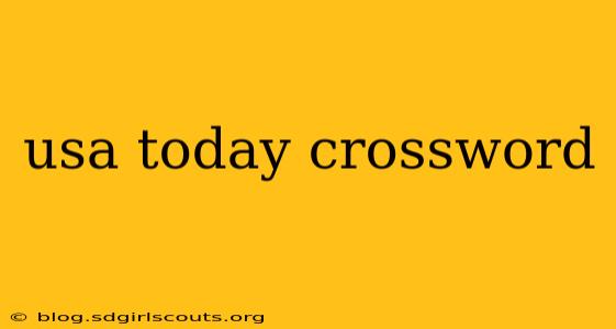 usa today crossword