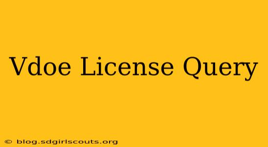 Vdoe License Query