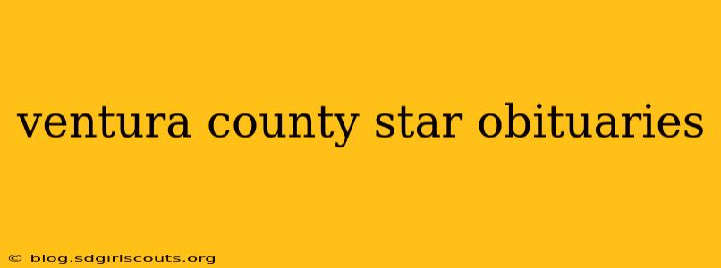 ventura county star obituaries