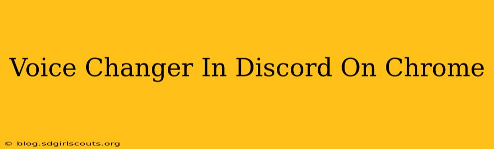 Voice Changer In Discord On Chrome