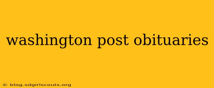 washington post obituaries