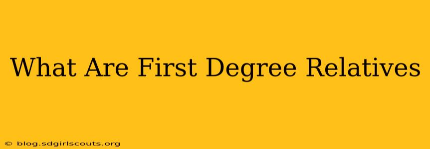 What Are First Degree Relatives