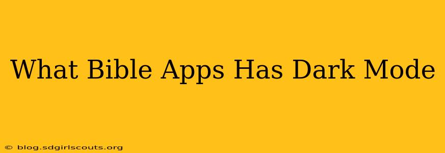 What Bible Apps Has Dark Mode