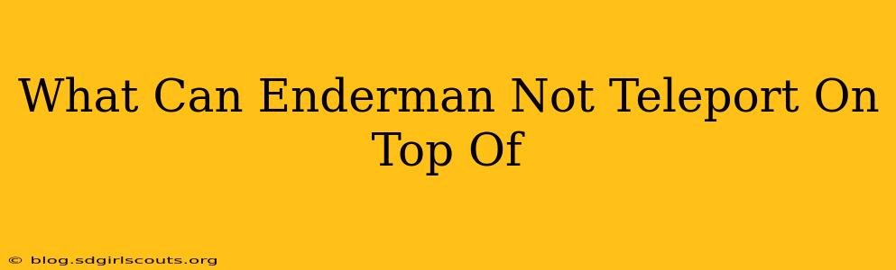 What Can Enderman Not Teleport On Top Of