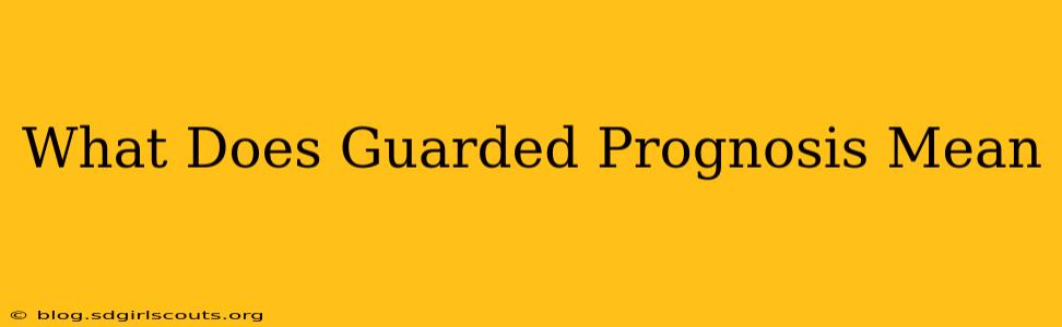 What Does Guarded Prognosis Mean