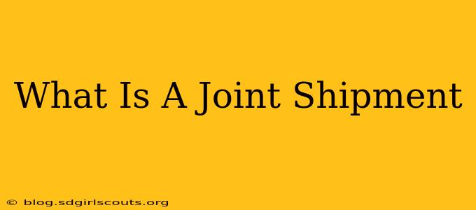 What Is A Joint Shipment