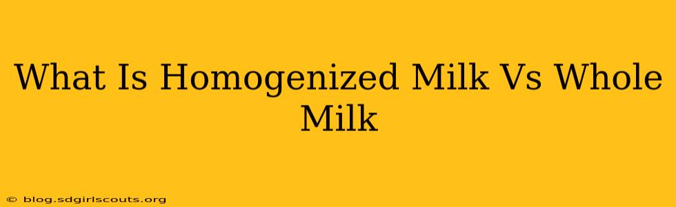 What Is Homogenized Milk Vs Whole Milk