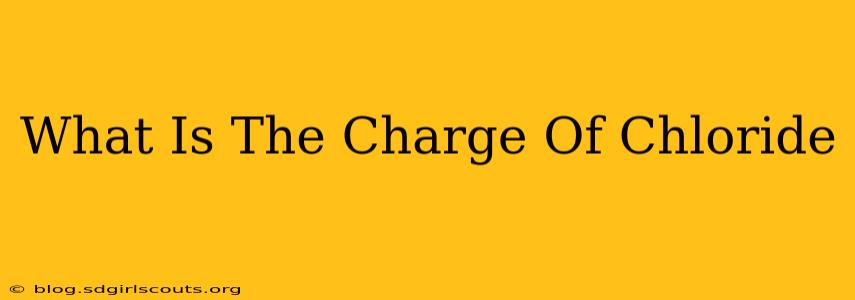 What Is The Charge Of Chloride