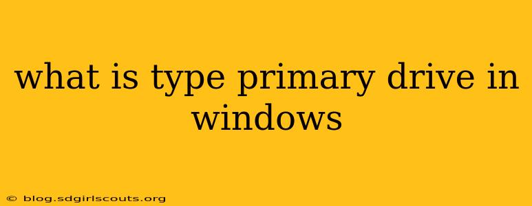 what is type primary drive in windows