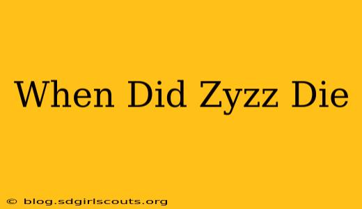 When Did Zyzz Die