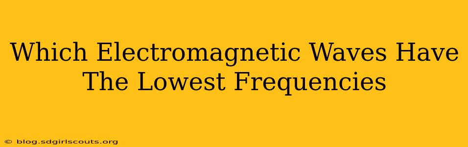 Which Electromagnetic Waves Have The Lowest Frequencies