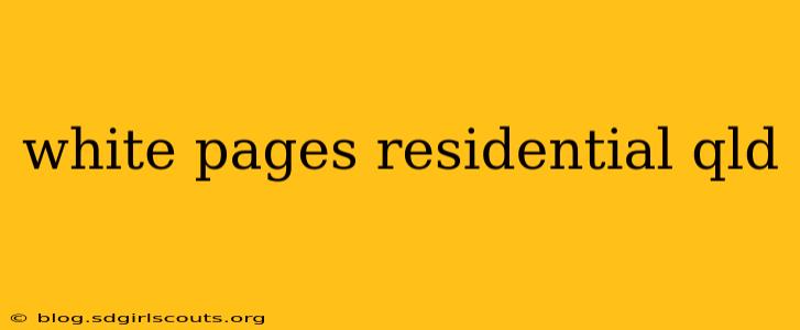 white pages residential qld