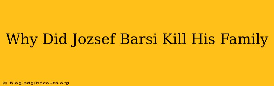 Why Did Jozsef Barsi Kill His Family